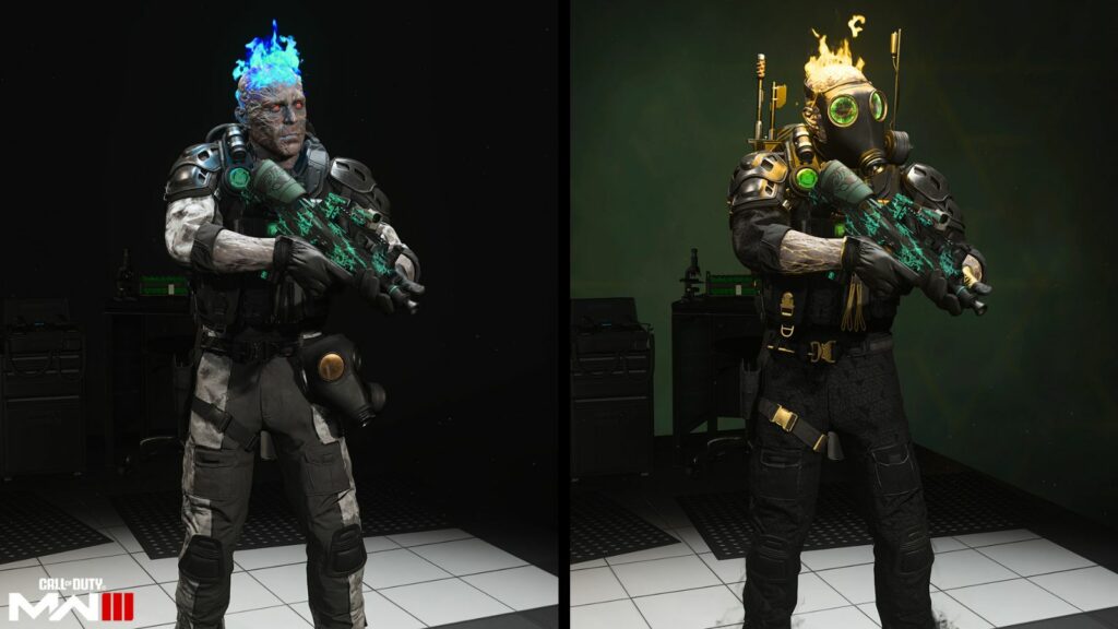 "virus dorado" skin y su variante BlackCell para el operador Soap en Modern Warfare 3 y Warzone Season 4 Battle Pass