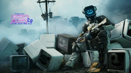 Trash Talk 2.0 Ultra Skin Pro Pack key visual featuring the Broadcast operator skin for Ripper in Modern Warfare 3 and Warzone
