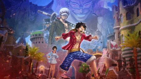 Luffy, Lim, Law, Saba, and Doflamingo in One Piece Odyssey