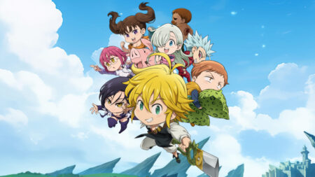 The Seven Deadly Sins Idle Game Main Splash Art with main Cast