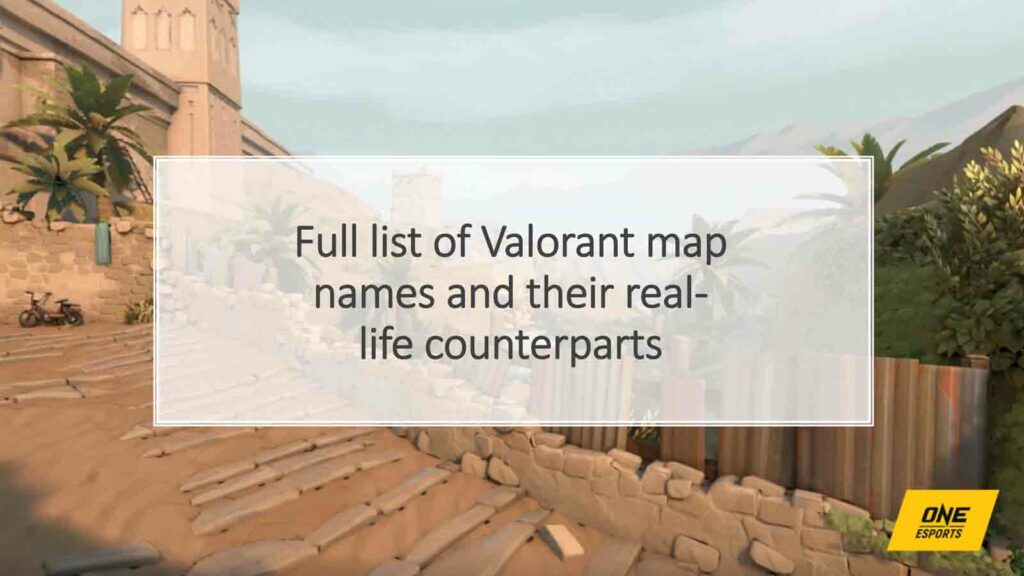 El atacante de Valorant Bind aparece en la imagen destacada de ONE Esports para el artículo "Lista completa de nombres de mapas de Valorant y sus homólogos de la vida real"