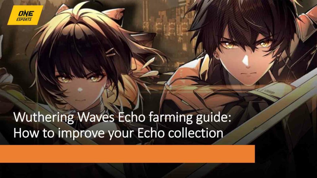 Rovers masculinos y femeninos sosteniendo espadas en Wuthering Waves en ONE Esports, una imagen destacada del artículo "Guía agrícola para Wuthering Waves Echo: cómo mejorar su colección de ecos"