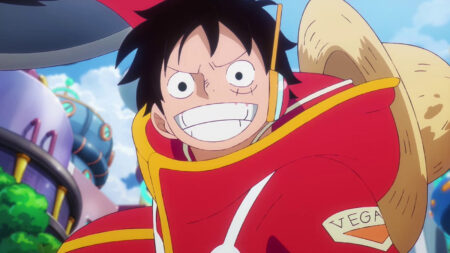 Monkey D. Luffy in his egghead Arc costume in One Piece
