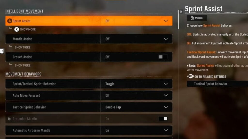 Configuración de omnimoción de Black Ops 6