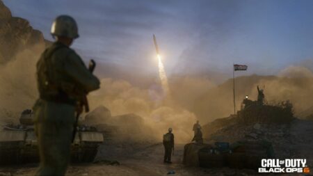 Soldiers watch as a missile soars to the air in Call of Duty Black Ops 6 key visual -- Black Ops 6 launch date