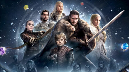 Game of Thrones Legends characters featuring Jon Snow, Daenerys Targaryen, Tyrion Lannister, Arya Stark, and Rhaenyra Targaryen