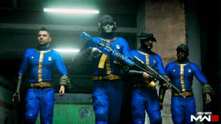 Call of Duty Fallout bundle operator skins for Soap, Ghost, Price, and Gaz, along with the M16 and HRM9 weapon blueprints in Fallout Vault Dweller Bundle