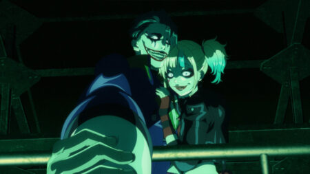 Suicide Squad Isekai Anime, Joker and Harley Quinn sharing an intimate moment together