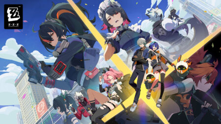 Zenless Zone Zero 1.0 key visual featuring characters Zhu Yuan, Ellen, Belle, Wise, Nicole Demara, Billy the Kid, Von Lycaon, and Koleda Belobog