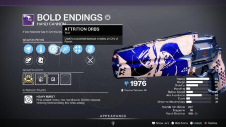 Destiny 2 Bold Endings god roll