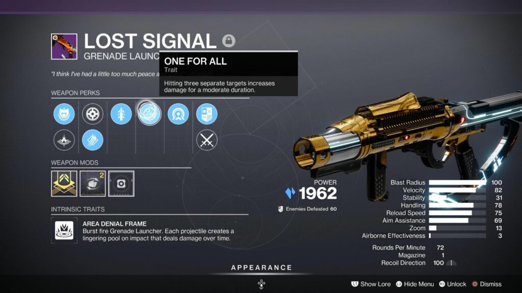 Lost Signal god roll in Destiny 2 and how to get | ONE Esports