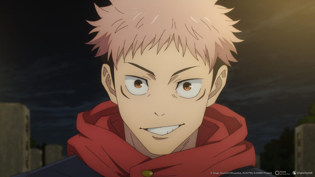 Final episode of the second season of Jujutsu Kaisen, closing the gate, showing Yuji Itadori