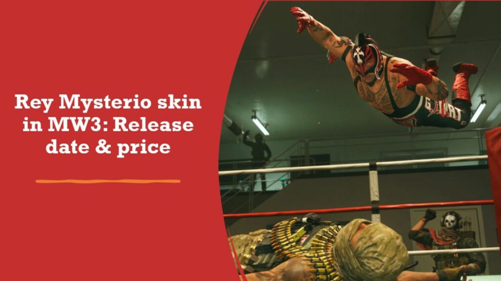 Diseño de operador de Rey Mysterio en Modern Warfare 3 en ONE Esports imagen para fecha de lanzamiento y precio del artículo