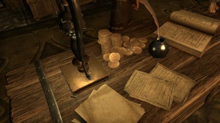 The Elder Scrolls Online pile of gold on a table