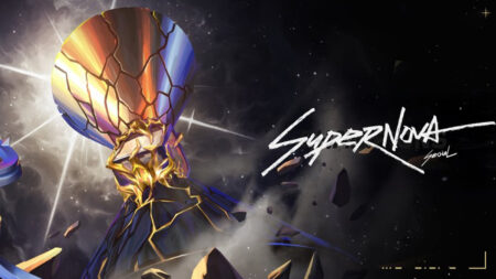Valorant Champions 2024 official X banner showing the iconic tournament trophy and the Supernova theme