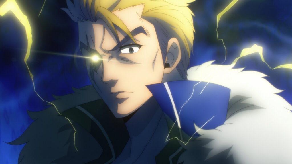 Laxus Dreyar, minor character from Fairy Tail 100 Years Quest, seen in Season 1, Episode 7