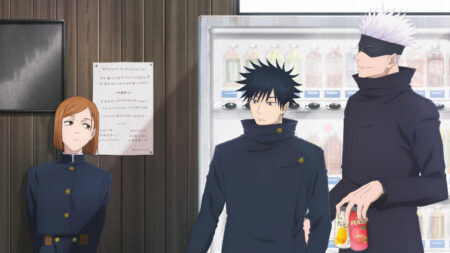 Jujutsu Kaisen main characters Nobara Kugisaki, Megumi Fushiguro, and Satoru Gojo in season 2 of the anime