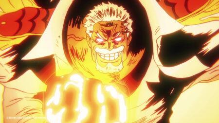 Monkey D. Garp unleashing Galaxy Impact in One Piece