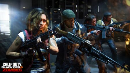 Black Ops 6 Zombies characters (from left to right): Maya Aguinaldo, Mac Carver, Elizabeth Grey, and Grigori Weaver