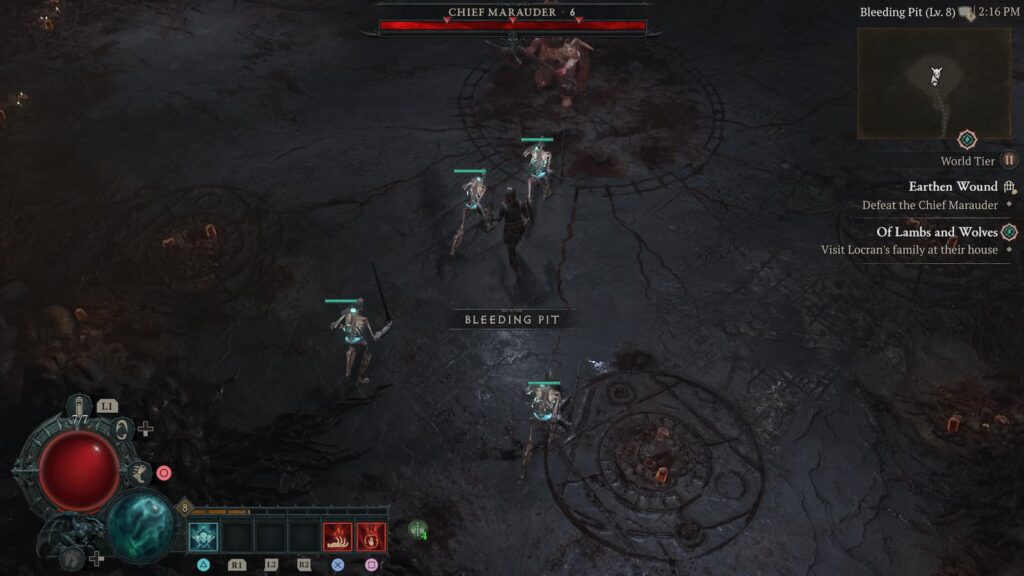 Batalla del jefe merodeador en Diablo 4