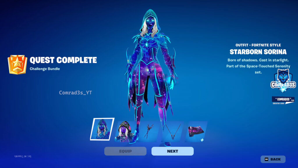 How to get the free Starborn Sorina skin set in Fortnite