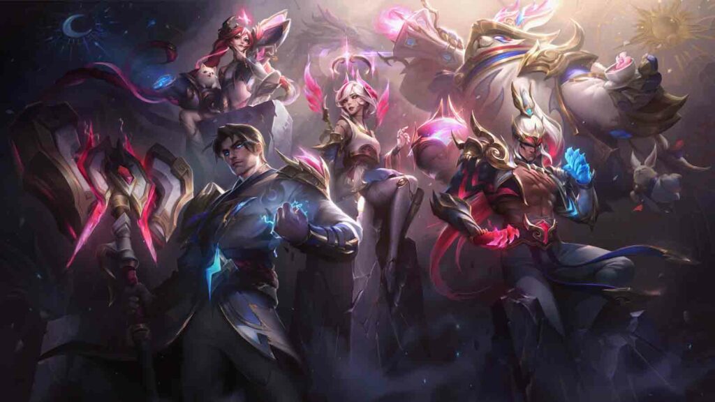 Official splashart wallpaper T1 Worlds Skins 2023