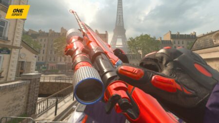 Inspecting Kar98k Provocator blueprint on Paris map in Modern Warfare 3