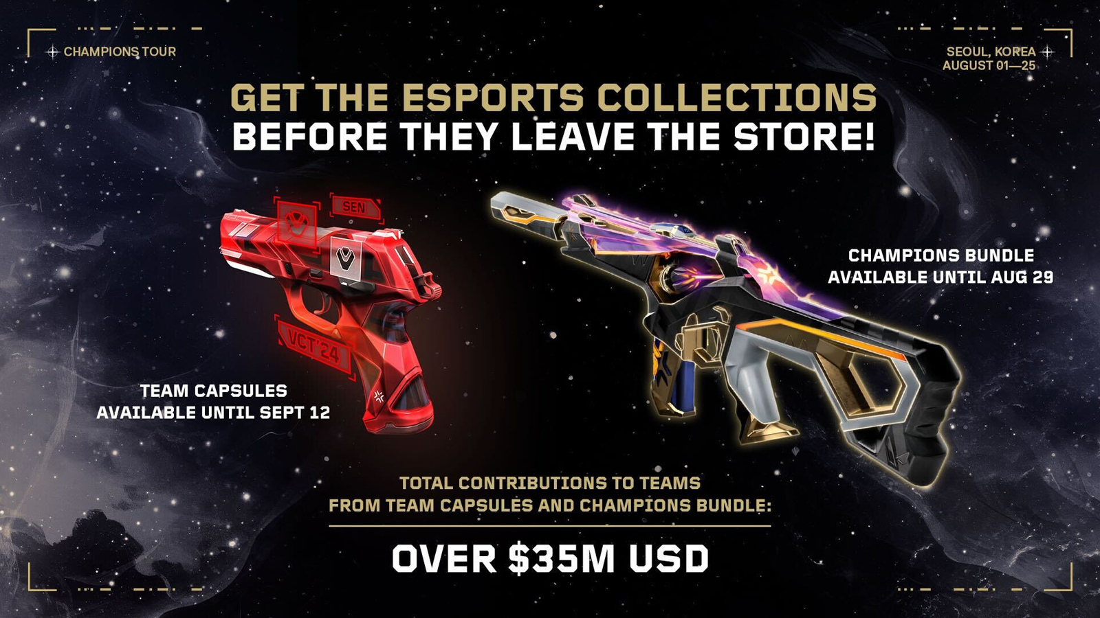Valorant Champions 2024 bundle and team capsules crazy sales ONE Esports
