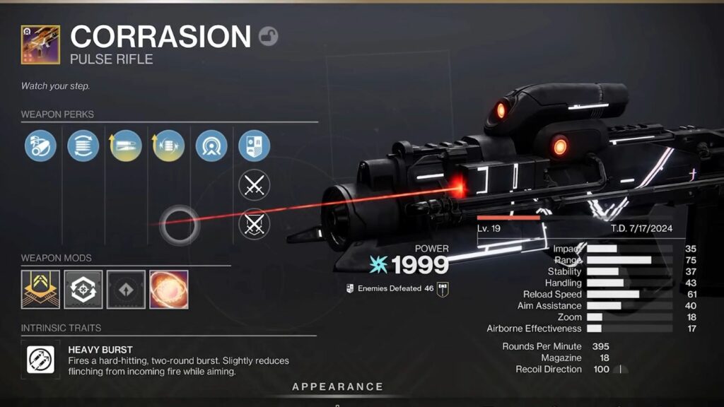 Destiny 2 Rifle de pulso de corrosión