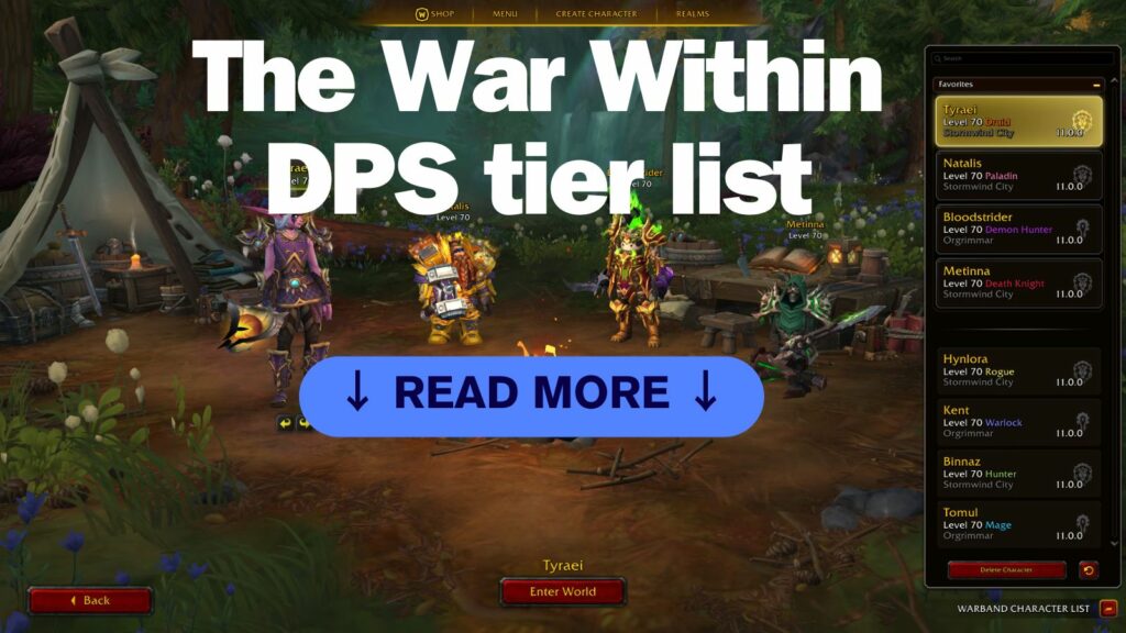 Imagen destacada del artículo de ONE Esports “Lista de niveles de DPS de The War Within”.