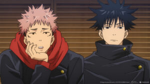 Jujutsu Kaisen protagonists Itadori Yuji and Megumi Fushiguro seen in the Shibuya Incident arc in season 2 of the anime