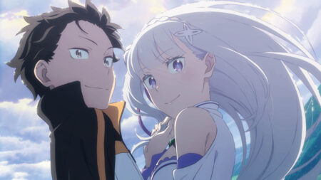 Subaru Natsuki and Emilia in ReZero season 3 key visual