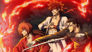 Rurounin Kenshin season 2 heroes Kenshin Himura, Hajime Saito, and Sagara Sanosuke