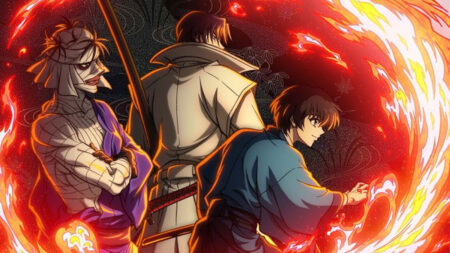 Rurounin Kenshin season 2 villains Makoto Shishio, Shinomori Aoshi, and Seta Sojiro