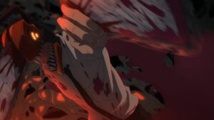 Chainsaw Man Anime Denji bloodied in battle