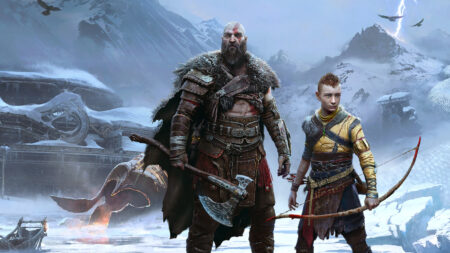 Kratos and Atreus in God of War Ragnarok key image -- God of War Ragnarok release date