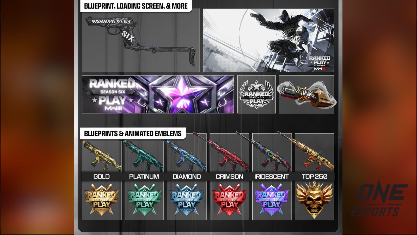 Big MW3 and Warzone Season 6 Ranked Play rewards ONE Esports