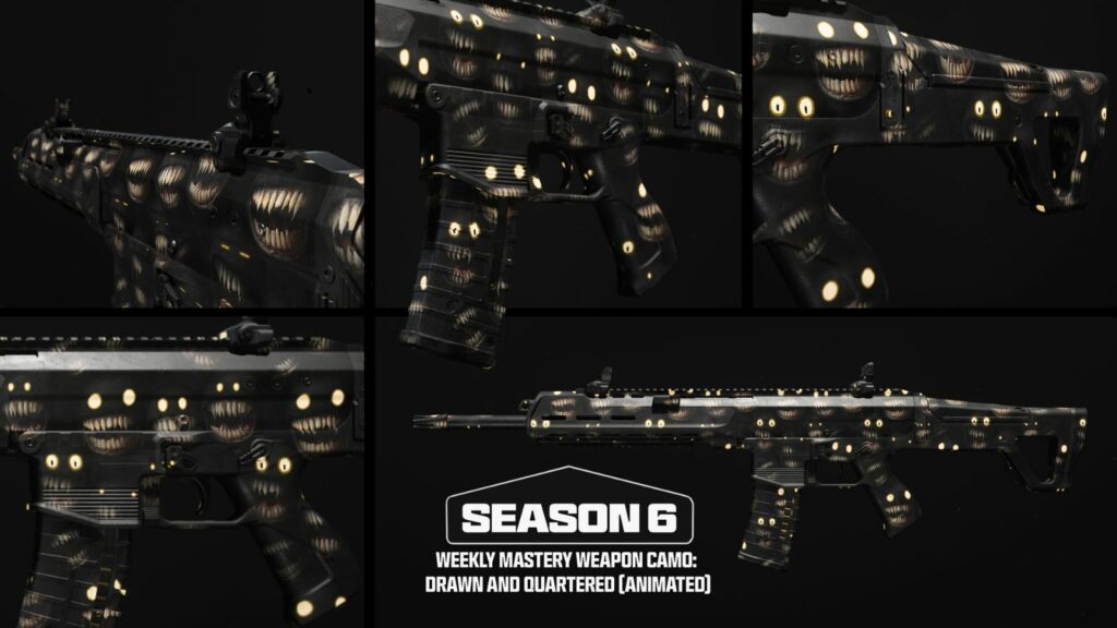 Drawn and Quartered animated mastery weapon camo in Modern Warfare 3 and Warzone Season 6