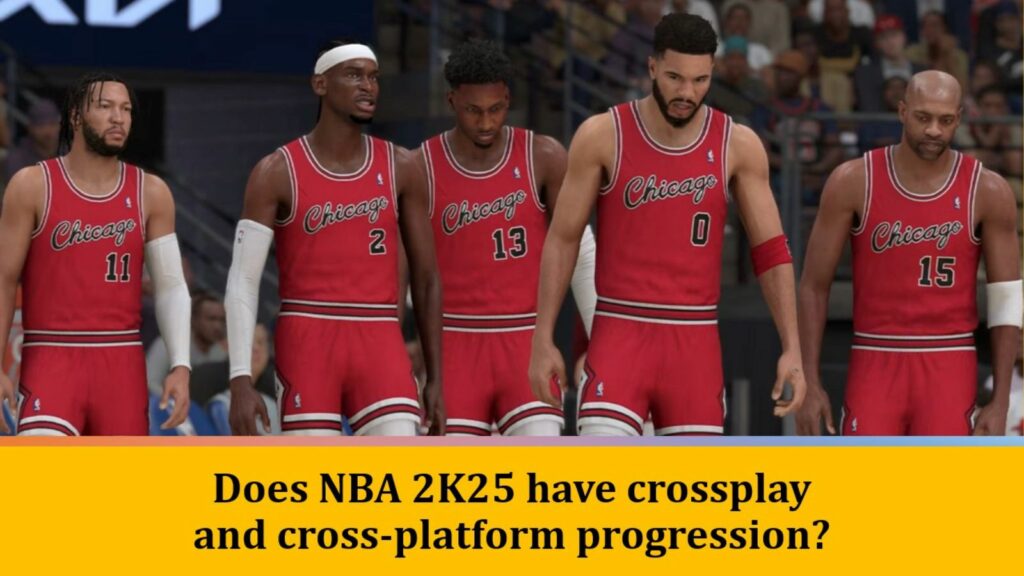 Los jugadores de NBA 2K25 Jalen Brunson, Shai Gilgeous-Alexander, RJ Barrett, Jayson Tatum y Vince Carter como ONE Esports para funciones de progresión multiplataforma y juego cruzado en NBA 2K25.