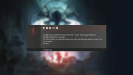 destiny 2 Weasel error code