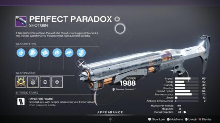 Destiny 2 Perfect Paradox god roll