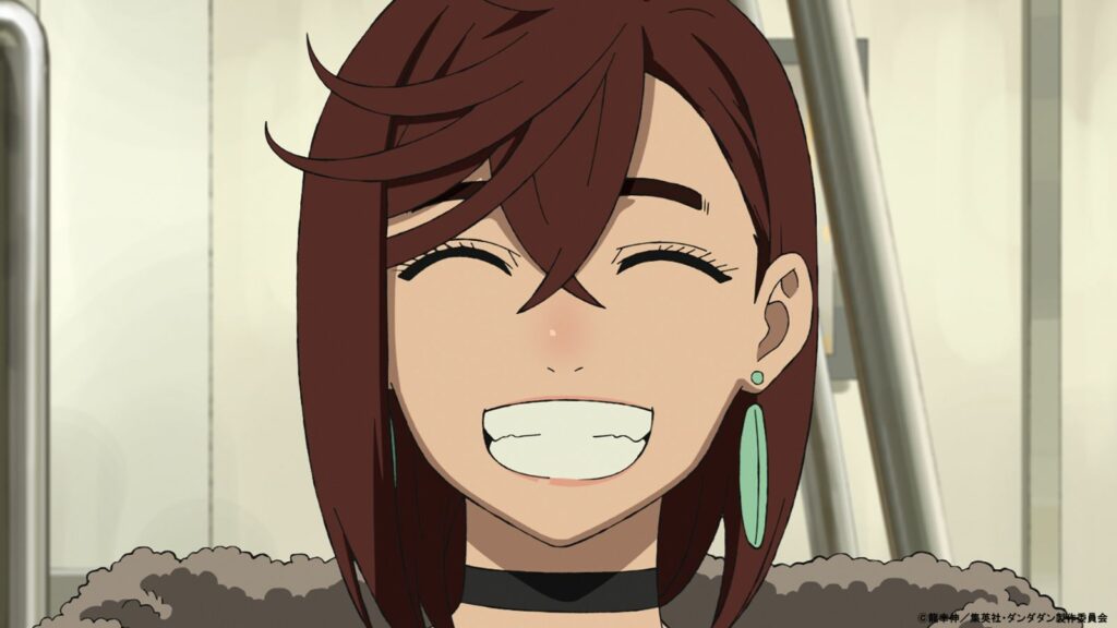 Dandadan's main character Momo Ayase is seen smiling in Season 1 Episode 3