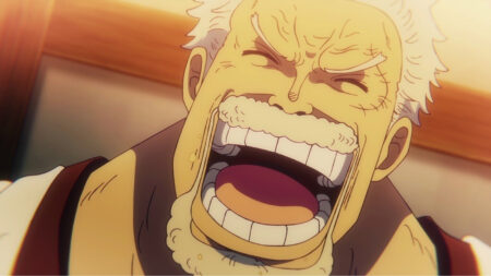 Monkey D. Garp laughing in One Piece episode 1123