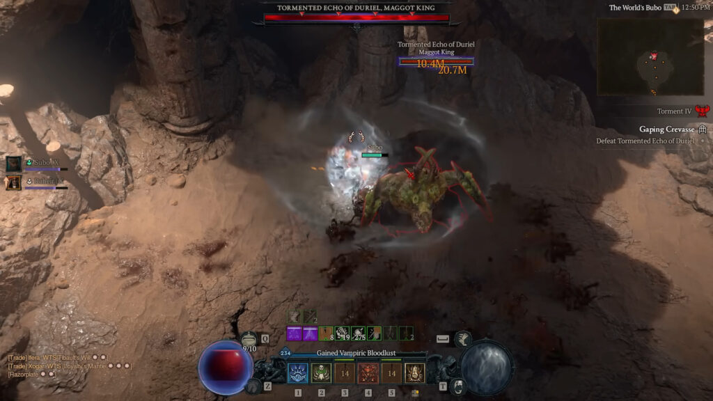 Diablo 4 luchando contra un jefe atormentado