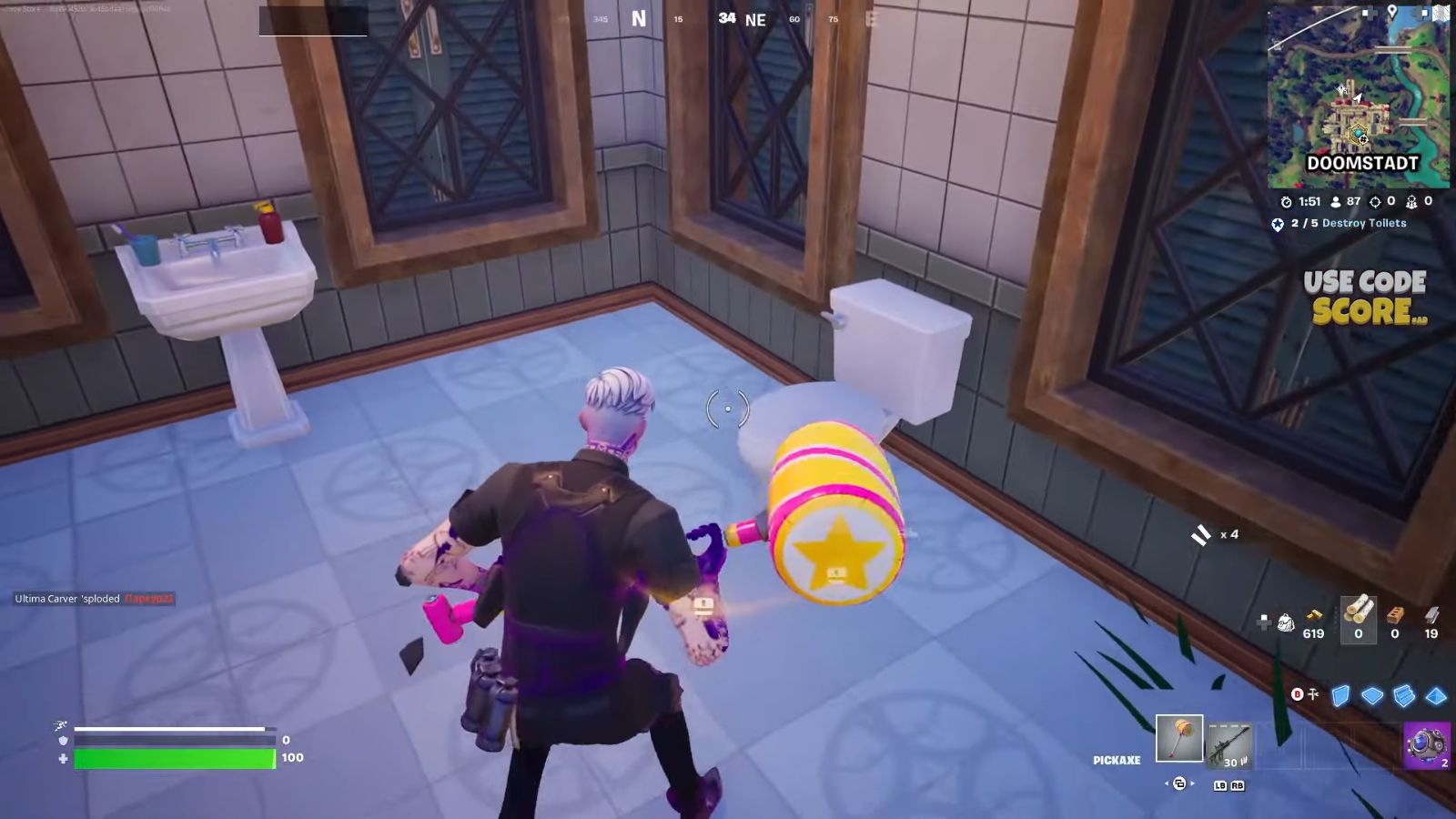 วิธีค้นหาและทำลายห้องน้ำใน Fortnite 