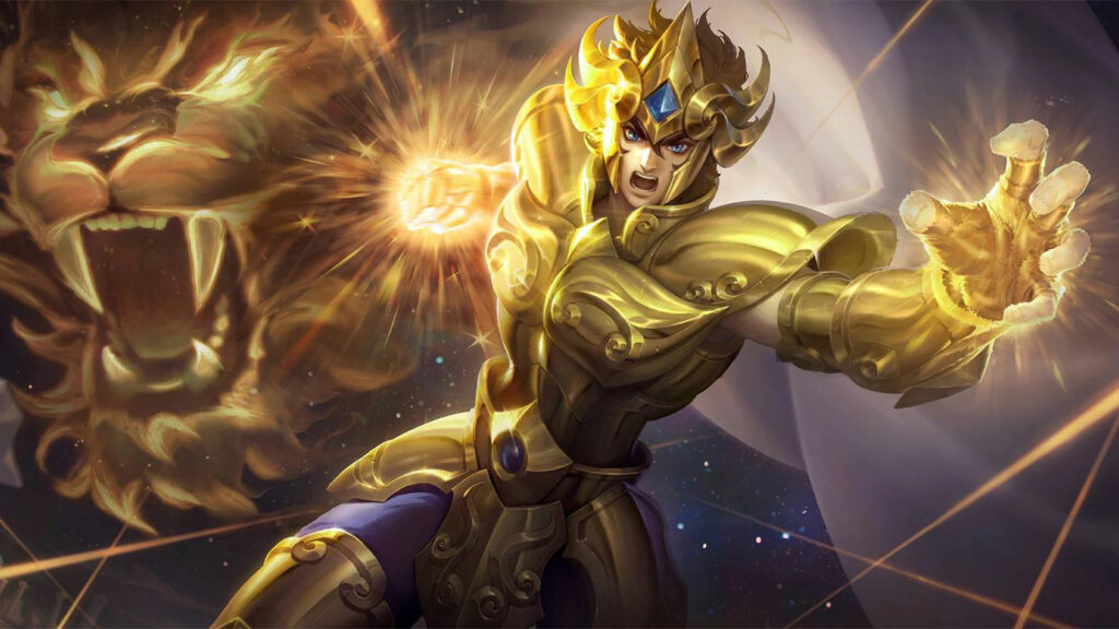 Skin wallpaper in honor of the kings Saint Seiya Leo Dharma