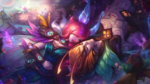 Elderwood Xayah and Elderwood Rakan official splashart wallpaper