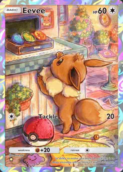 Full art Eevee card from Pokemon TCG Pocket.