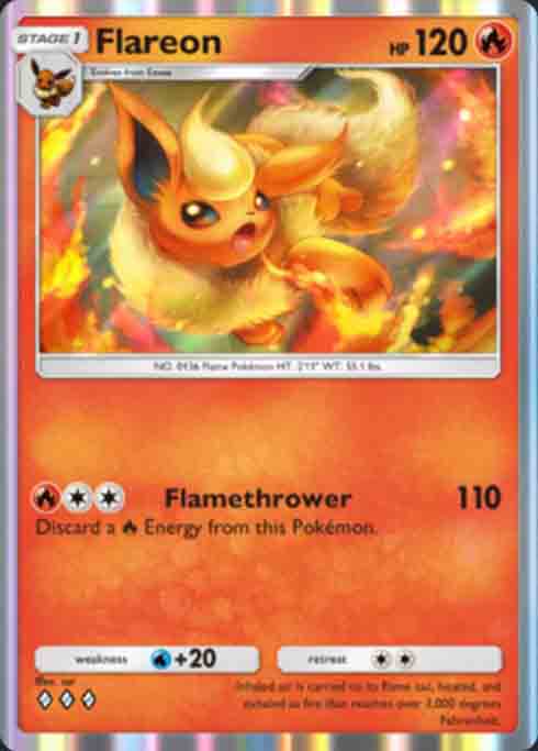 Flareon card from Pokemon TCG Pocket.