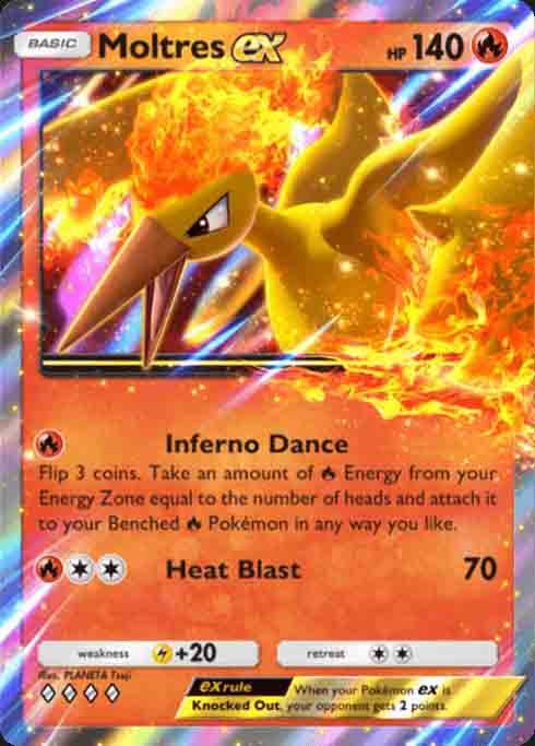 Moltress EX card from Pokemon TCG Pocket.